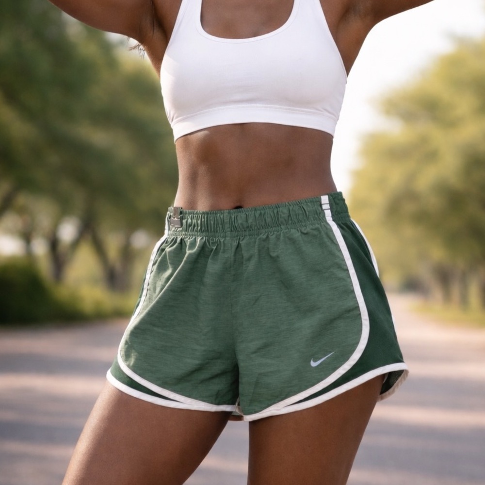 Nike DriFit Green Running Shorts